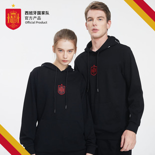 官方正版 新款 西班牙国家队 百搭外套春装 男女 黑色卫衣时尚