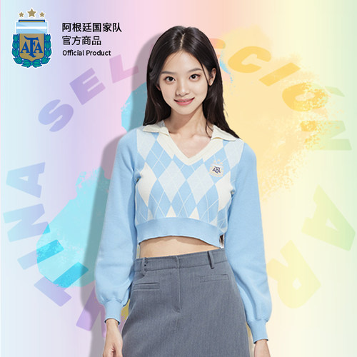 阿根廷国家队毛衣学院风针织衫