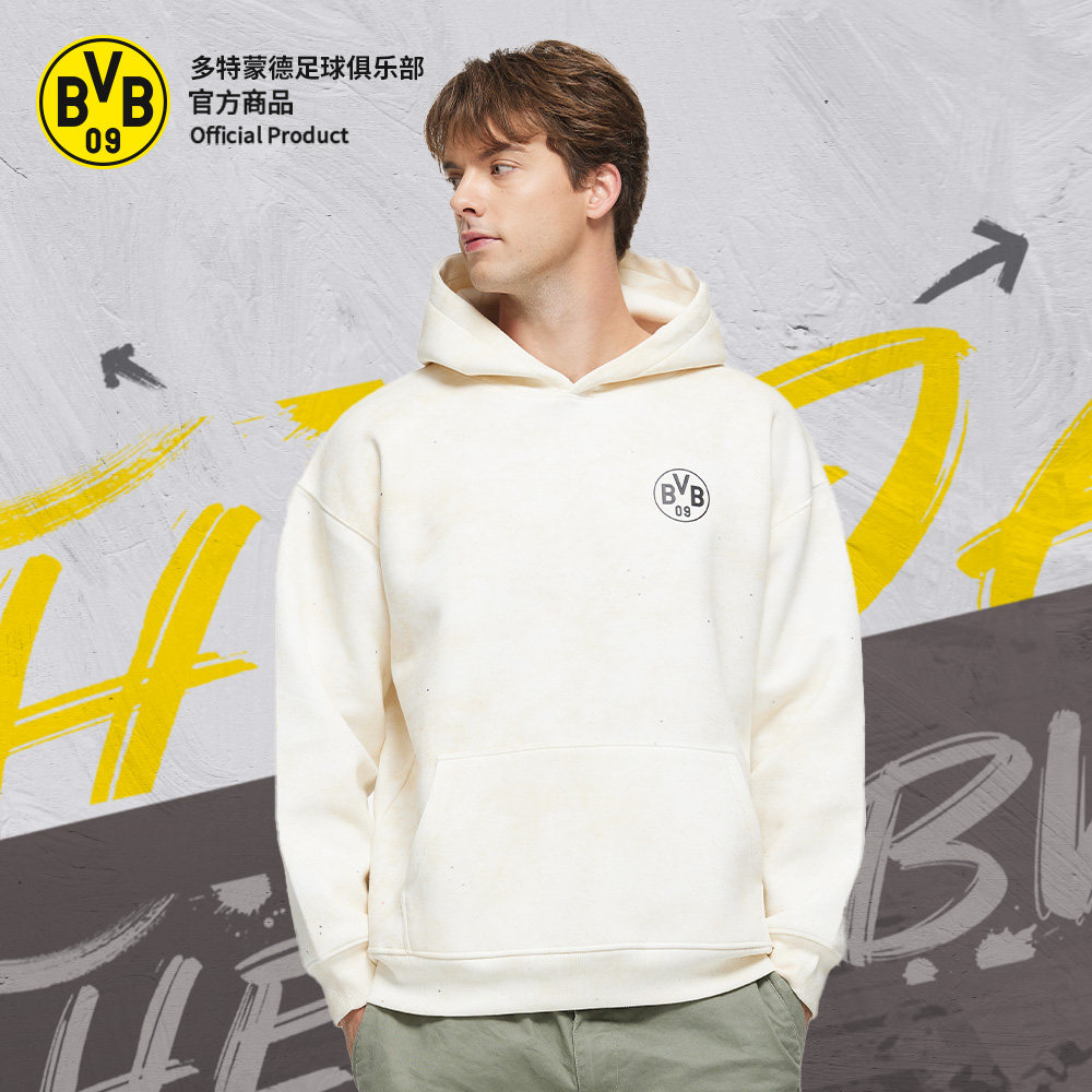 【官方正版】多特蒙德足球俱乐部｜BVB队徽扎染款连帽卫衣球迷