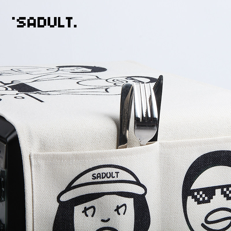 귀엽고 심플한 전자레인지 먼지 커버 오븐 얼룩 방지 커버 천 냉장고 세탁기 만능 커버 천 홈 패브릭