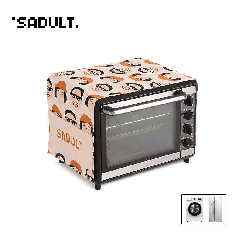 SADULT 귀여운 전자 레인지 커버 단일 및 이중 도어 냉장고 세탁기 커버 먼지 커버면 및 린넨 유니버설