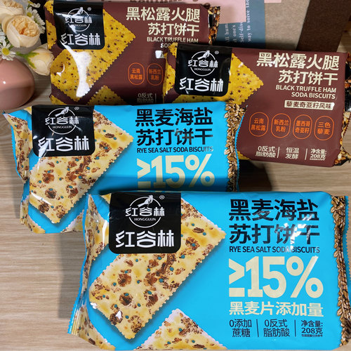 超值红谷林苏打饼干208g
