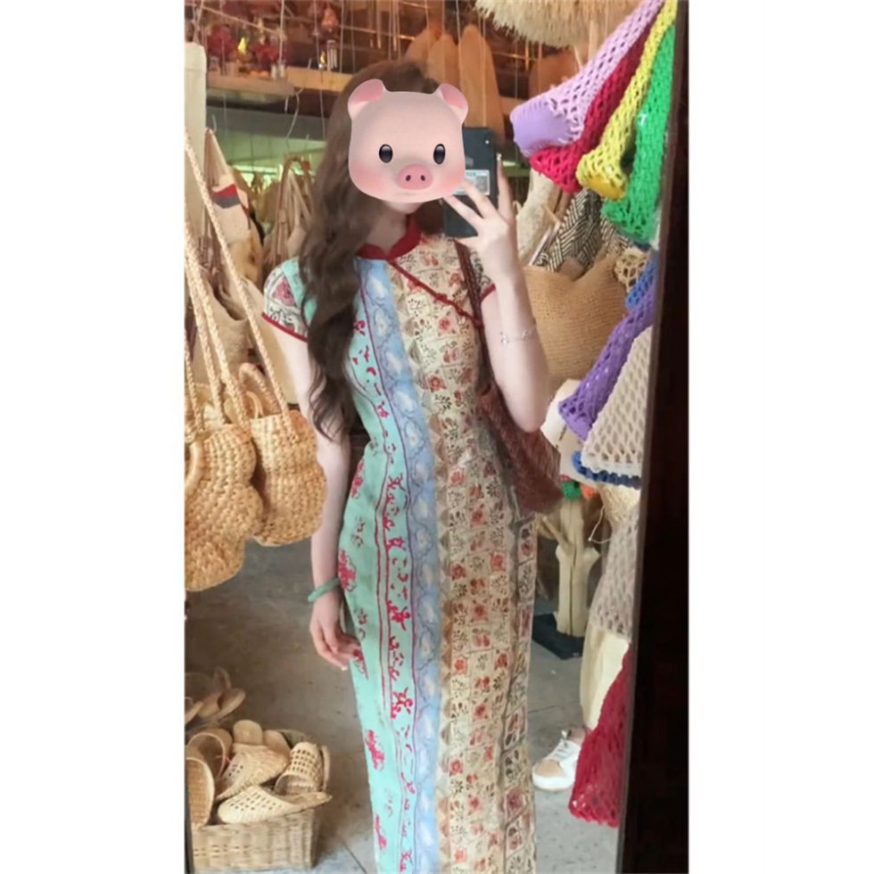 新中式改良碎花连衣裙女2025夏季新款国风旗袍今年流行的爆款裙子