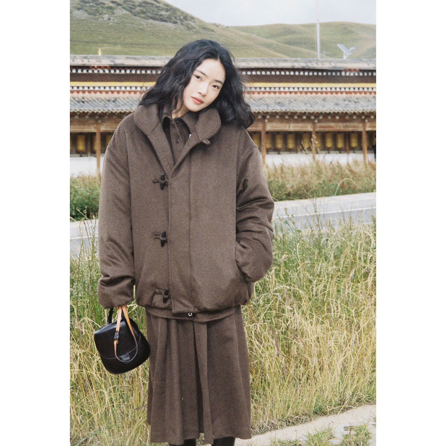 Oase张点 天然无染色100%纯牦牛绒棉服马甲/面包服