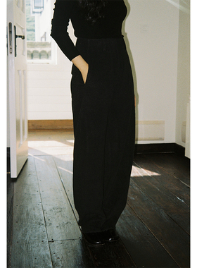 Oase Studio 羊毛桑蚕丝高克重拉腿裤 一条过冬 垂感休闲裤