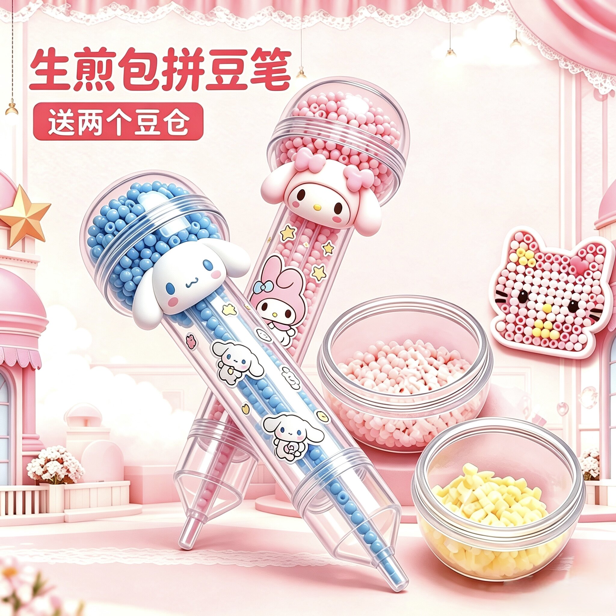 生煎包拼豆笔点握式按压式豆笔