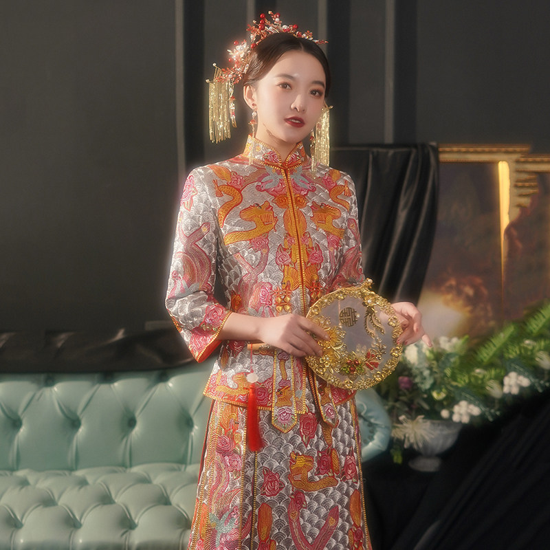 龙凤褂新娘2021新款中式嫁衣礼服女秋冬结婚中国风明星同款秀禾服