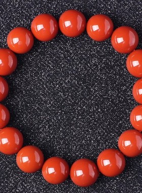 天然南红玛瑙散珠手串 柿子红玛瑙圆珠手链男女款 厂家直销