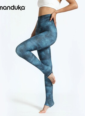 Manduka Essence Tie Dye瑜伽裤女打底弹力紧身高腰提臀健身运动