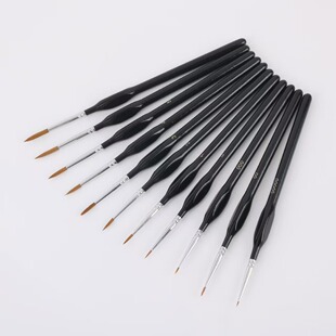 三角杆尼龙毛勾线笔水粉水彩丙烯勾边笔工笔画学生描边塑料杆笔