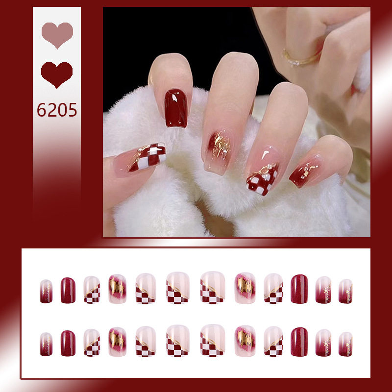 严选美甲清新可爱穿戴甲少女腮红假指甲贴片穿戴式美甲片甲片