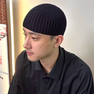 光板地主帽男女士秋冬季雅痞大头围钩针帽子毛线帽冷帽针织瓜皮帽