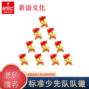 新语文化 少先队队徽小学生磁铁 队徽少先队员标准型磁扣别针扣 圆形款别针扣10个装别针款徽章队徽 团宝汇