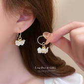 超仙花朵流苏耳钩女2025新款 轻奢高级感耳钉法式 复古小众设计耳饰