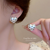 温柔气质棉花珍珠波点爱心耳钉女轻奢高级感耳环小众设计新款耳饰