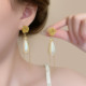 黛玥浮光 法式 高级感珍珠流苏耳钉女玫瑰花朵耳环独特百搭耳饰潮