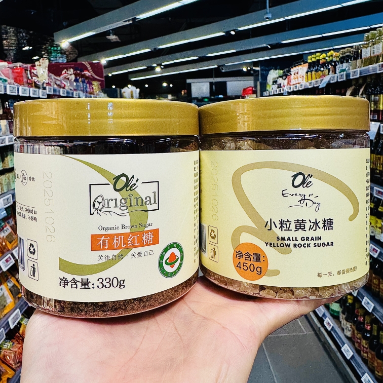 ole精品超市代购有机红糖330g小粒黄冰糖450g
