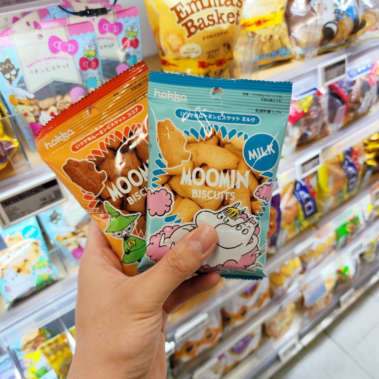 ole精品超市北陆制果姆明卡通牛奶味饼干可可味饼干20g