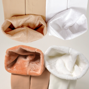 光腿神器九分白色舞蹈袜踩脚裤 儿童肤色连裤 袜加绒女童肉色打底裤