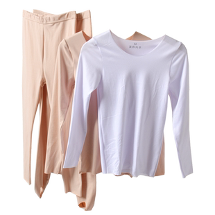 儿童白色打底衫磨毛莫代尔秋衣男童T恤长袖女童肉色打底衣加薄绒