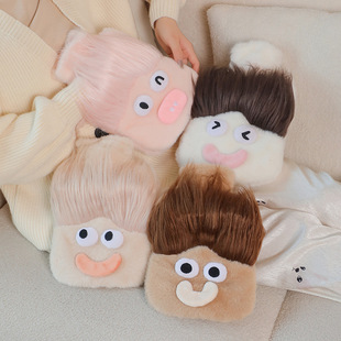 新款可爱毛绒插手款注水热水袋加厚防爆PVC暖水袋可拆洗现货批发