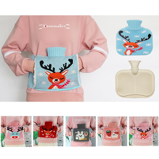 新款腰带灌水热水袋热敷暖肚子暖腰暖水袋插手针织毛绒暖手袋