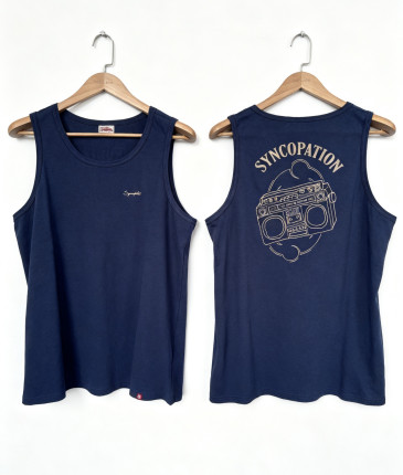 Syncopation手写体小标logo宽松背心