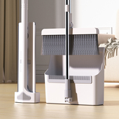 扫把拖把三件套2023新款 软毛笤帚折叠大畚斗 家用扫帚簸箕组合套装