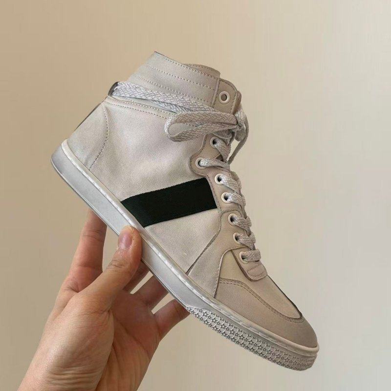 cocy休闲高帮鞋系带板鞋男女拼色头层牛皮鞋米白色做旧小白鞋2026,流行男鞋,高帮鞋,淘宝优惠券,粉丝福利购,淘宝优惠卷