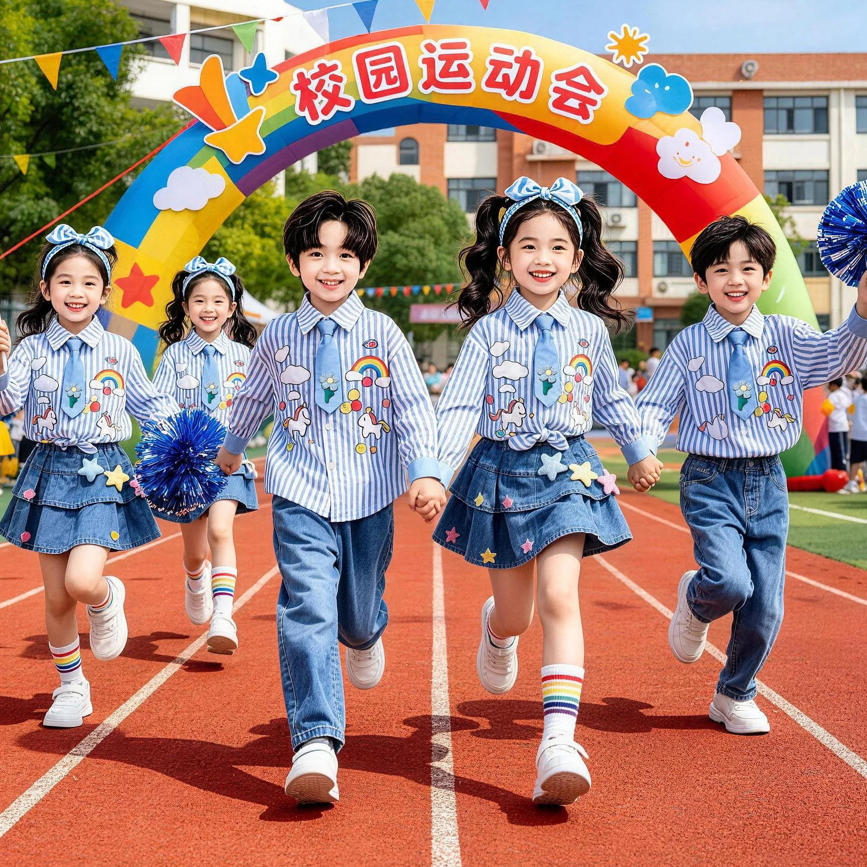 儿童啦啦队演出服小学生运动会