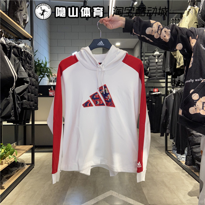 阿迪达斯女子新款cny刘亦菲同款卫衣连帽运动服休闲套头衫gp0710