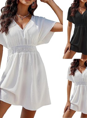 Korean White Summer Dresses Women Dress Ladies Clothes Black