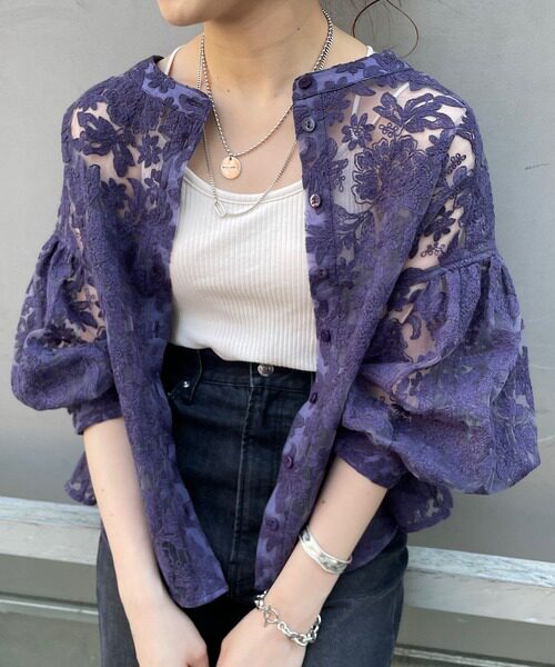 乐天爆款 韩版日系小开衫百搭刺绣花朵蕾丝小外套灯笼袖