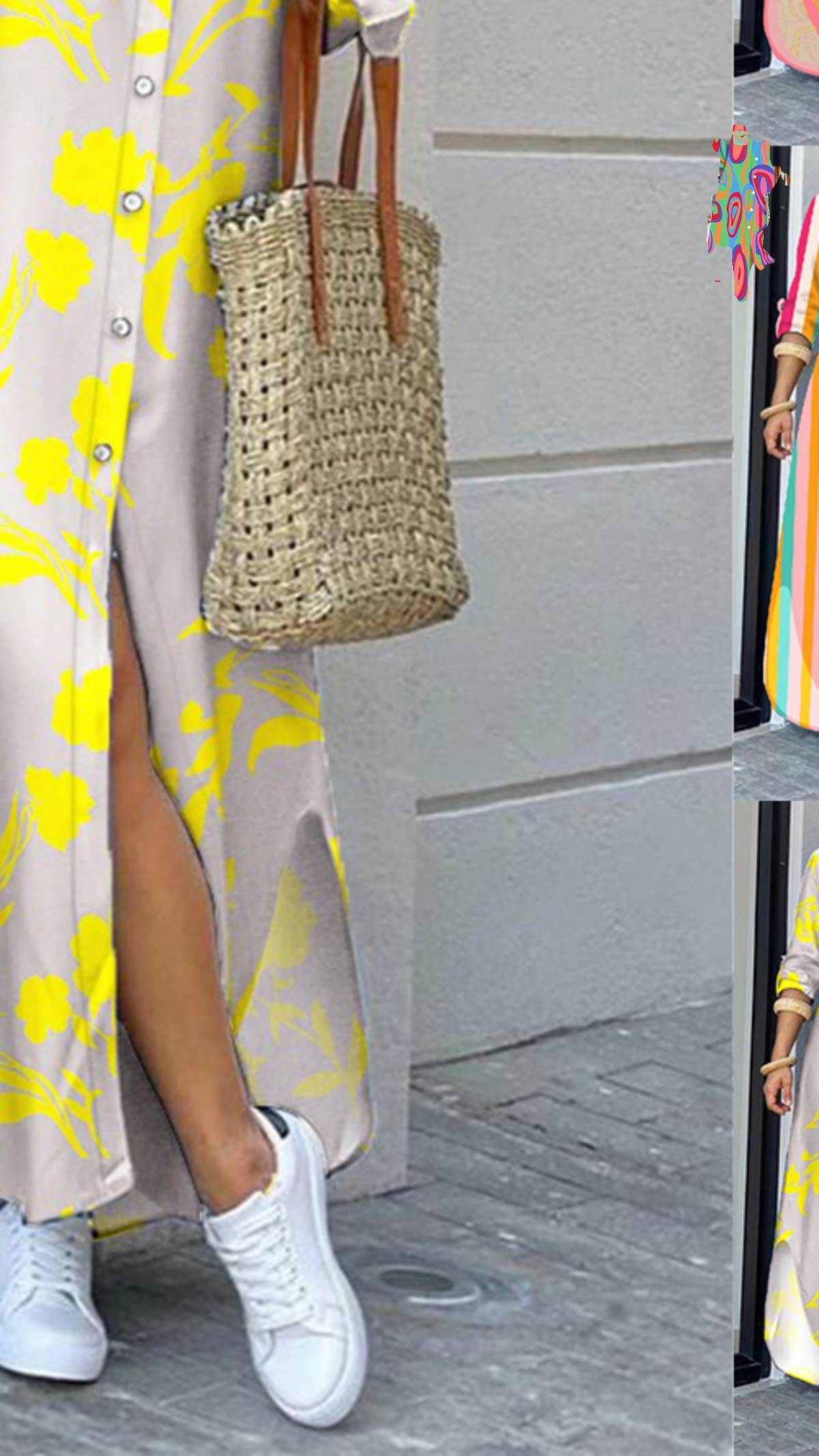 eBay速卖通欧美风街头新款时尚长袖印花衬衣裙长款连衣裙定位花潮