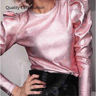 Long Sleeve Women Tops Blouses Solid Pink Female Shirts