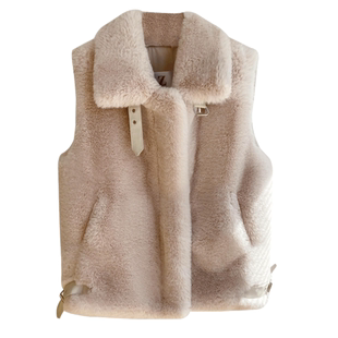 马甲女秋冬季外穿2025年新款时髦洋气外搭背心仿羊羔毛皮草坎肩