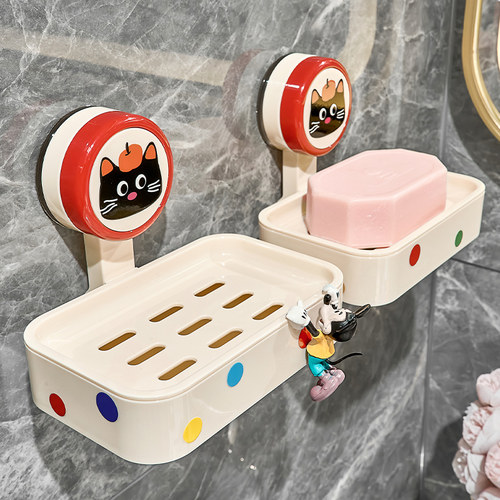 2025新款复古喵吸盘壁挂香皂盒