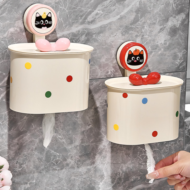 2025吸盘复古喵保鲜膜套收纳盒