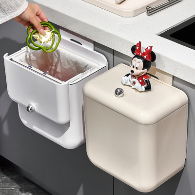 壁挂式垃圾桶家用厨房专用免弯腰2025新款带盖大号厨余挂式收纳桶