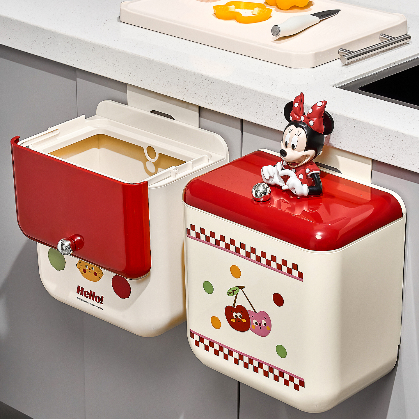 厨房垃圾桶挂式家用2025新款专用免弯腰大容量带盖大号厨余收纳桶