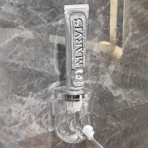 艾加达免打孔头透明挤牙膏器神器