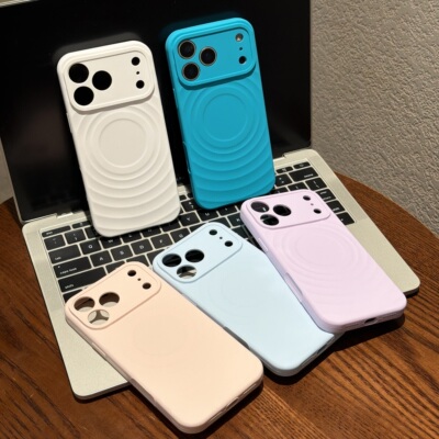 恩王 小众ins风液态波漾纹苹果17promax手机壳适用于iPhone18pro纯色新款16max全包防摔15/14硅胶十七男女13