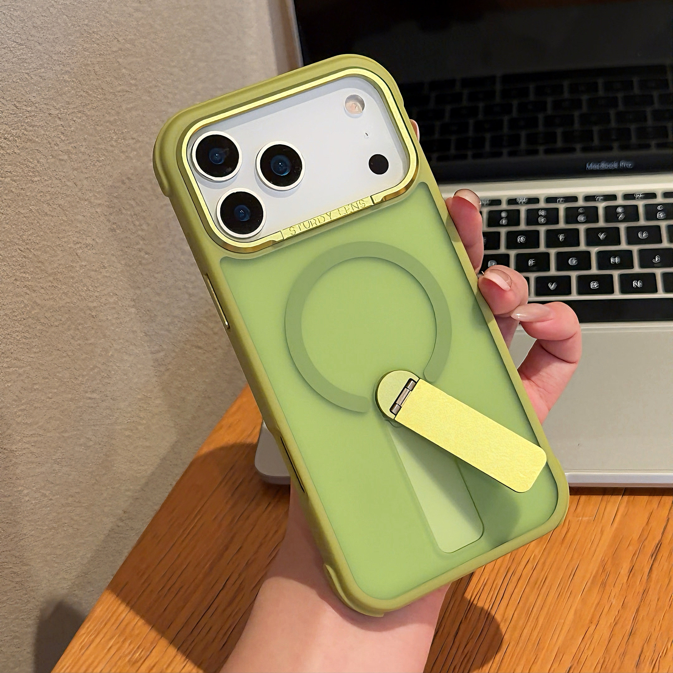 恩王 新款磨砂站立支架苹果17promax手机壳适用于iPhone16pro磁吸充电15max便携折叠13/14高级感觉创意十七套