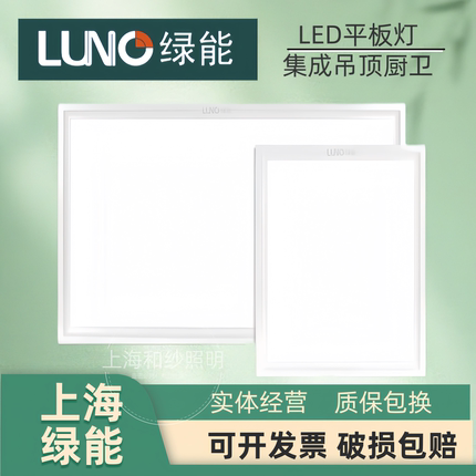 上海绿源绿能LED平板灯集成吊顶嵌入式厨卫灯30×30cm20w40w60w