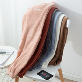 暖暖裤 休闲长裤 女秋冬加绒加厚珊瑚绒胖mm加肥加大码 居家宽松睡裤