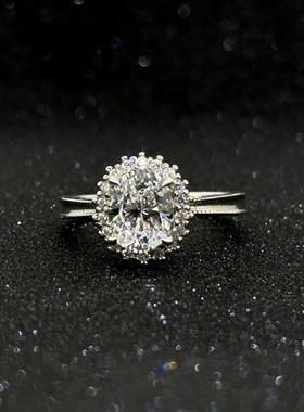 丝带戴妃椭圆2克拉戒指