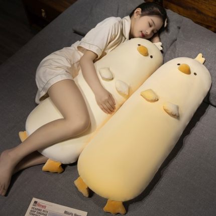 可爱小黄鸡毛绒玩具娃娃公仔长条抱枕女生睡觉床上夹腿玩偶可拆洗