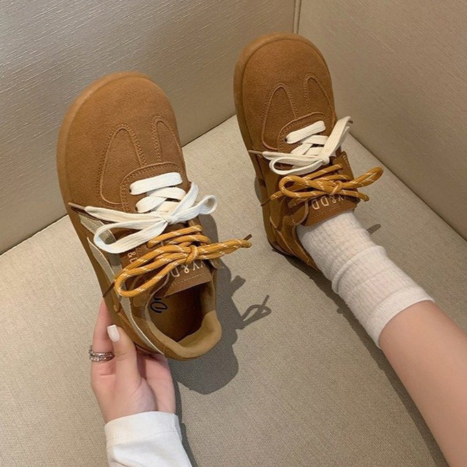 美式复古德训鞋女2025秋季新款软底运动休闲百搭轻便皮面板鞋潮鞋