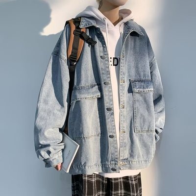 牛仔外套男女款春秋季衣服美式潮牌纯色宽松百搭学生工装休闲夹克
