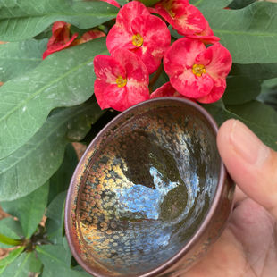 李振贵大师油滴曜变葵盏建阳建盏仿宋陶瓷茶碗泡茶养彩珍藏主人杯